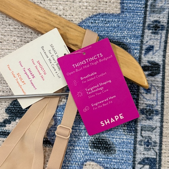 Spanx Thinstincts Open Bust Mid-Thigh Bodysuit Soft Nude XL - Picture 5 of 12